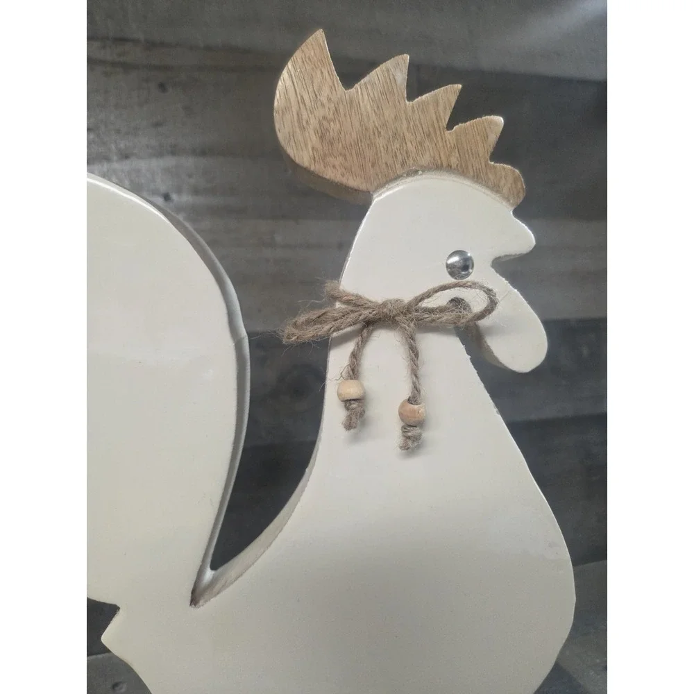 Wood Rooster Farmhouse Decor Rocking Base 14